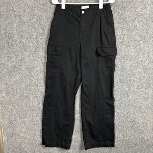 H&M Pants Womens Size 6 Black Cargo Wide Leg Grunge Streetwear